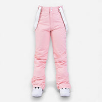 Warme Skihose für Damen mit bequemem Über-Boot Beinabschluss – einfarbig – Rosa