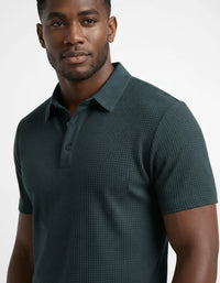 T-Shirt für Herren mit halber Knopfleiste und Polokragen – Marine