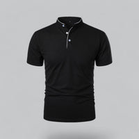 Fionn | Herren Poloshirt mit Stehkragen Kurzarm – Schwarz