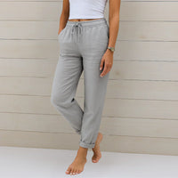 Ellaine | Leinen-Stretchhose – Grau