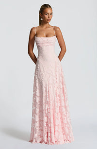 Melanie | Elegantes Maxi-Kleid – Puderrosa