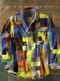 Franz | Herren Langarm Patchwork Hemd – Gelb