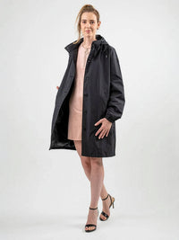 Franziska | Damen Wasserabweisende Windbreaker Regenjacke – Schwarz