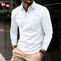 Frederik | Herren Langarm-Poloshirt – Weiß