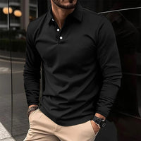Frederik | Herren Langarm-Poloshirt – Schwarz
