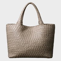 Zandra | Damen Hochwertige Geflochtene Leder Schultertasche – Khaki