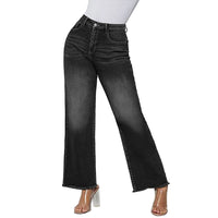 Frida | Weite Knöchellange High-Waist Jeans – Schwarz
