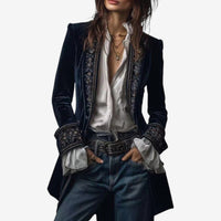 Frieda | Damen Anspruchsvoller Reißverschluss Blazer – Marine