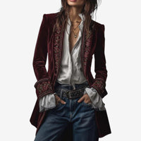 Frieda | Damen Anspruchsvoller Reißverschluss Blazer – Bordeaux