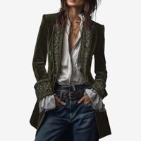 Frieda | Damen Anspruchsvoller Reißverschluss Blazer – Grün