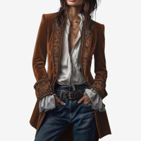 Frieda | Damen Anspruchsvoller Reißverschluss Blazer – Braun