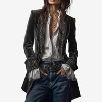 Frieda | Damen Anspruchsvoller Reißverschluss Blazer – Dunkelgrau