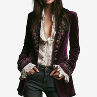 Frieda | Damen Anspruchsvoller Reißverschluss Blazer – Lila
