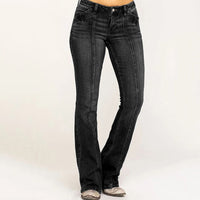 Frieda | Weite Schlagjeans mit hoher Taille – Schwarz