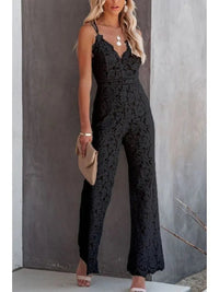 Gabriela | Damen Ärmellos Overall mit Weitem Bein – Schwarz
