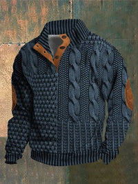 Heiko | Bedruckter wärmender Pullover – Dunkelblau