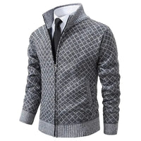 Gerhard | Herren Strickjacke mit Reißverschluss – Grau