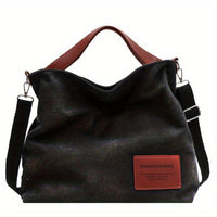 Amelie | Geräumige Canvas Tote Bag mit verstellbarem Schulterriemen – Schwarz