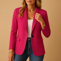 Damenblazer mit regulärer Form | Taillennahe Ausrichtung – Rosa