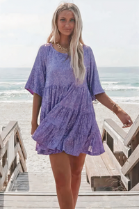 Glamouröses Pailletten Partykleid für Damen | Mini – Lavendel