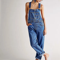 Greta | Bequeme Denim Latzhose – Dunkelblau