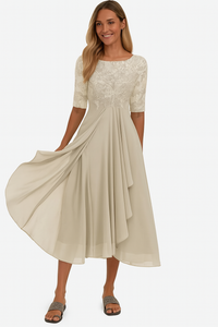 Greta | Fließendes A-Linien Midikleid – Hellgelb