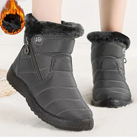 Klephira | Wasserdichte Winter-Schneestiefel für Damen - mit kuscheligem Fleece gefüttert – Grau