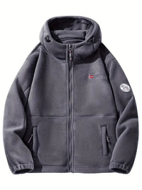 Liadyx | Outdoor-Fleece gefütterte Kapuzenjacke für Männer – Polyester – Grau