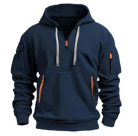 Kapuzenpulli mit mehreren Taschen für Männer – Dunkelblau