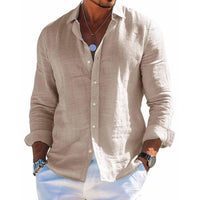 Hagen | Herren Langarm Casual Knopf Hemd – Khaki