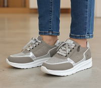 Felicia | Damen Plattform Sneaker Schnürung Modern Trend Komfort Urban – Grau