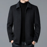 JOHANN - ÜBERGROßE WOLLJACKE MIT REISSVERSCHLUSS – Schwarz