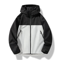 Heinrich | Herren Wasserdichte Shell Jacke mit Kapuze – Schwarz Weiß