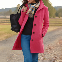 Helga | Klassischer Wintermantel mit Knopfleiste – Rosa