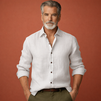 Harry | Herren Leinen Relaxed Fit Hemd – Weiß