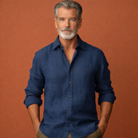 Harry | Herren Leinen Relaxed Fit Hemd – Marine