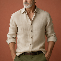 Harry | Herren Leinen Relaxed Fit Hemd – Beige