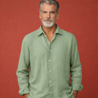 Harry | Herren Leinen Relaxed Fit Hemd – Grün