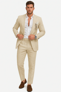 Herren 2-teiliges Anzug-Set für Hochzeitsgäste | Hochzeits – Champagner
