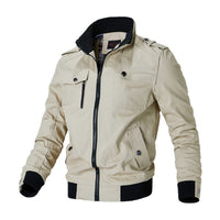 Andreas | Herren Bomber Jacket Klassische Militär-Bomberjacke mit Reißverschluss – Khaki