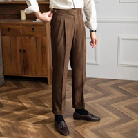Herren elegante Vintage-Hose | Anzug – Braun