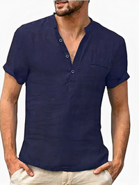Herren elegantes zeitloses Hemd | Kurzarm – Marine