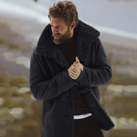Herren gemütliche warme Vintage-Jacke | Winter – Schwarz