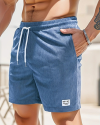 Herren gerippte Sommershorts | kurze – Blau