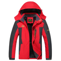 Herren Kapuzen-Outdoor-Winterjacke | Wasserdichte – Rot