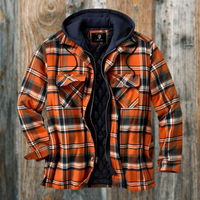 Herren kariert Kapuzenjacke | Winter – Orange