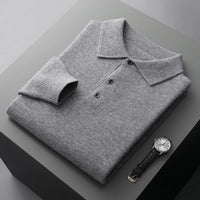 Sebastian | Herren Kaschmir Polo Strickpullover – Grau