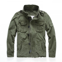 Herren klassische Militärjacke | Übergang – Oliv