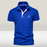Herren lässiges Polo | Kurzarm – Blau