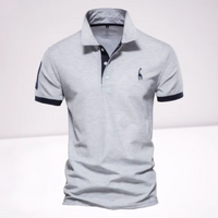 Herren lässiges Polo | Kurzarm – Grau